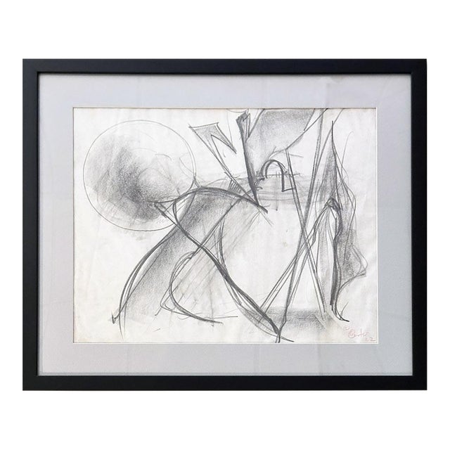 Robert Berks Original 1962 Graphite Drawing Series 18 X 21, Framed For Sale