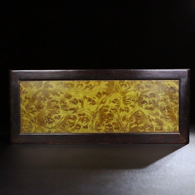 Vintage Chinese Miniature Display Stand With Golden Camphor Wood Inset For Sale - Image 4 of 10