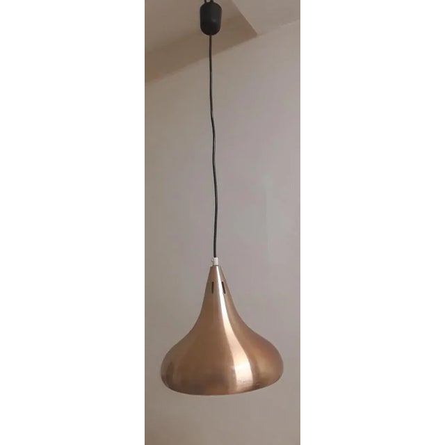 Copper-Colored Anodized Aluminum Ceiling Lamp, 1970s For Sale - Image 4 of 7