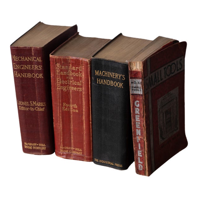 Four Antique Engineering Handbooks — Mechanical, Electrical, Machinery & Small Tools For Sale