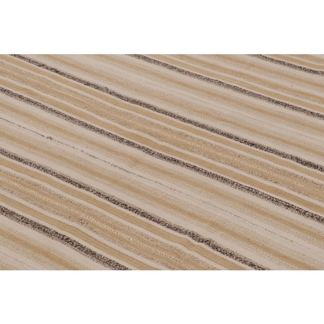 Rug & Kilim's Contemporary Rez Kilim Flatweave Rug With Multi-Stripe Design For Sale - Image 9 of 10
