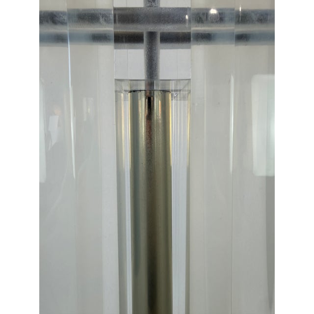 70's Karl Springer - Style Architectural Lucite Table Lamp For Sale - Image 14 of 18