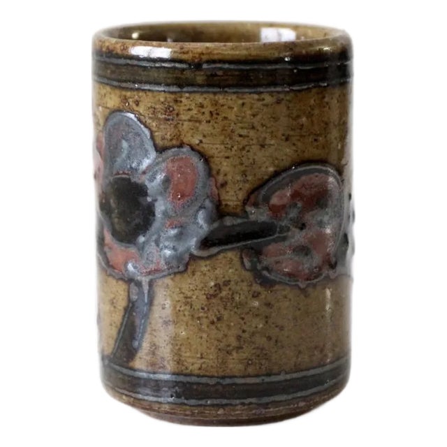 Mid-Century Otagiri Japanese Stoneware Cup Vase For Sale