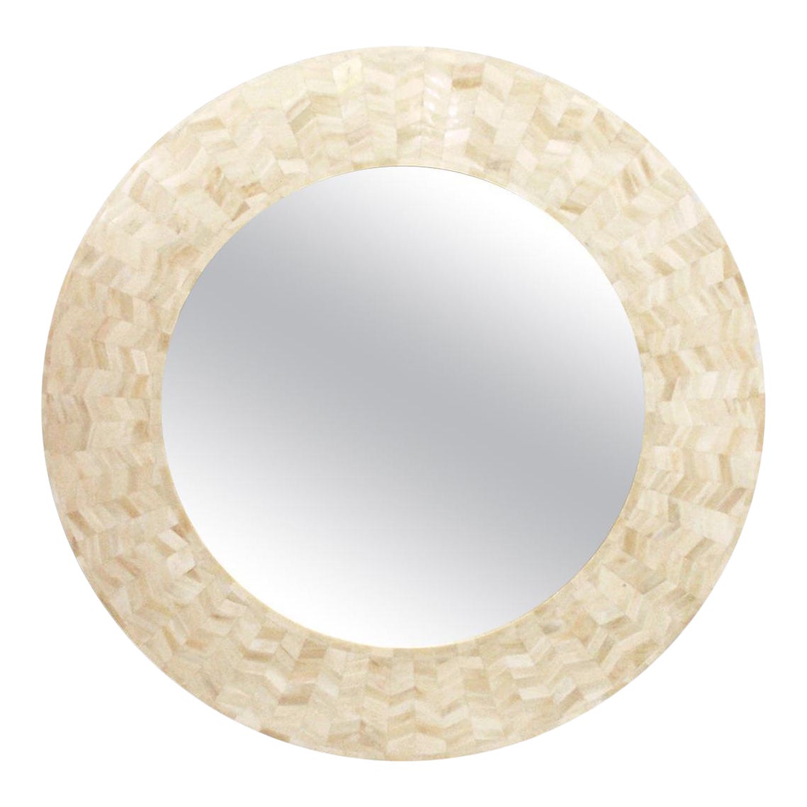 Round Mirror With Bone Marquetry Radiance Mirror Chairish