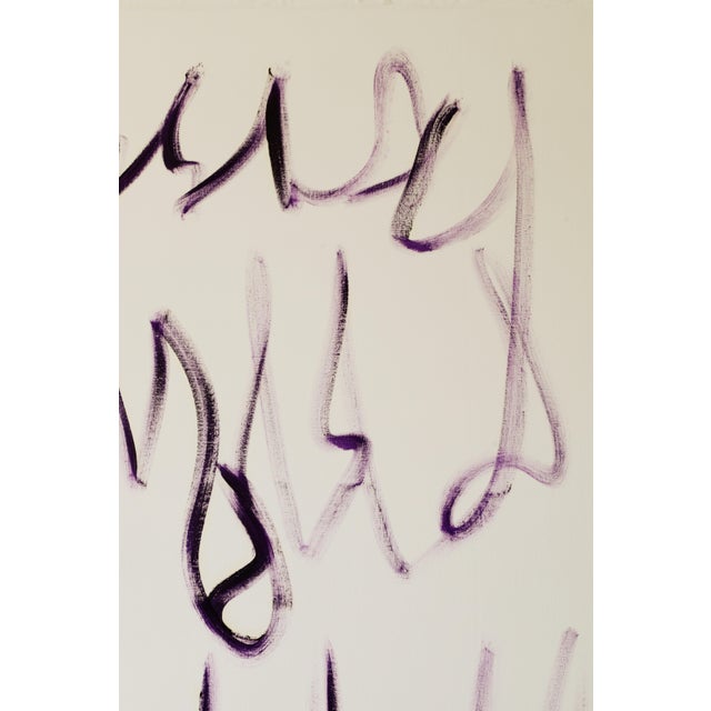 "Proto Text 3 / Purple" - Large Abstract Oil Painting by Simon Findlay For Sale - Image 9 of 17