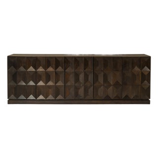 Brutalist Sideboard in Dark Stained Oak from Defour, Belgium, 1970s For Sale