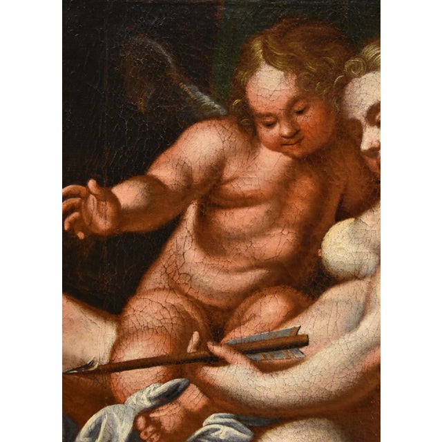 Venetian School Artist, Venus & Cupid, 1700, Oil on Canvas, Framed For Sale - Image 9 of 14