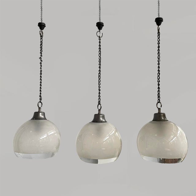 Mid-Century Modern Mid-Century Modern Italian LS10 Pendant Lights attributed to Luigi Caccia Dominioni for Azucena,, 1960s, Set of 3 For Sale - Image 3 of 14