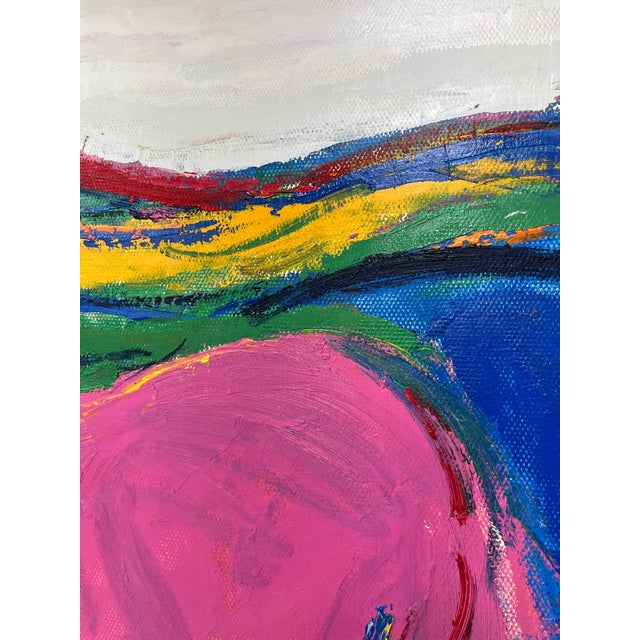 Pink Contemporary Expressionist Horse Original Oil Painting For Sale - Image 8 of 12