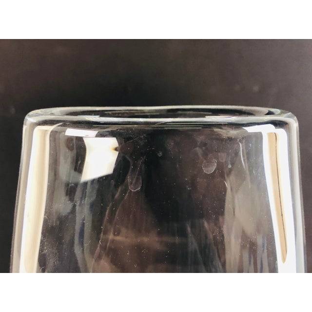 Mid-Century Modern Orrefors Glass Vase Girl With Birds Sweden For Sale - Image 3 of 5