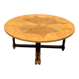 Mid Century Modern Walnut Round Coffee Table