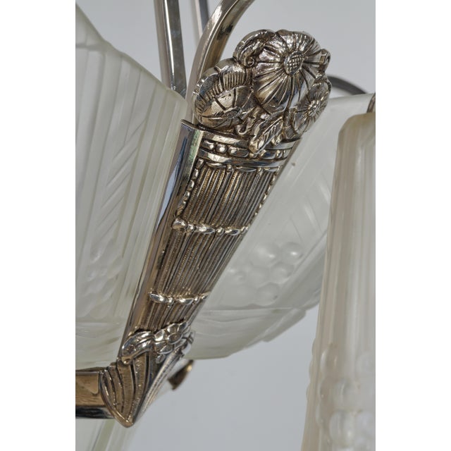 French Art Deco Chandelier by Jean Gauthier 1930 France For Sale - Image 10 of 11