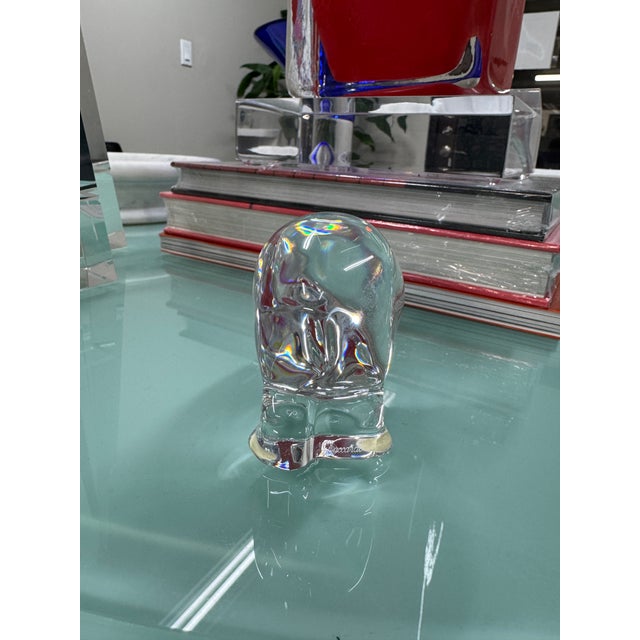 Contemporary Vintage Baccarat Crystal Hippo Figurine For Sale - Image 3 of 6