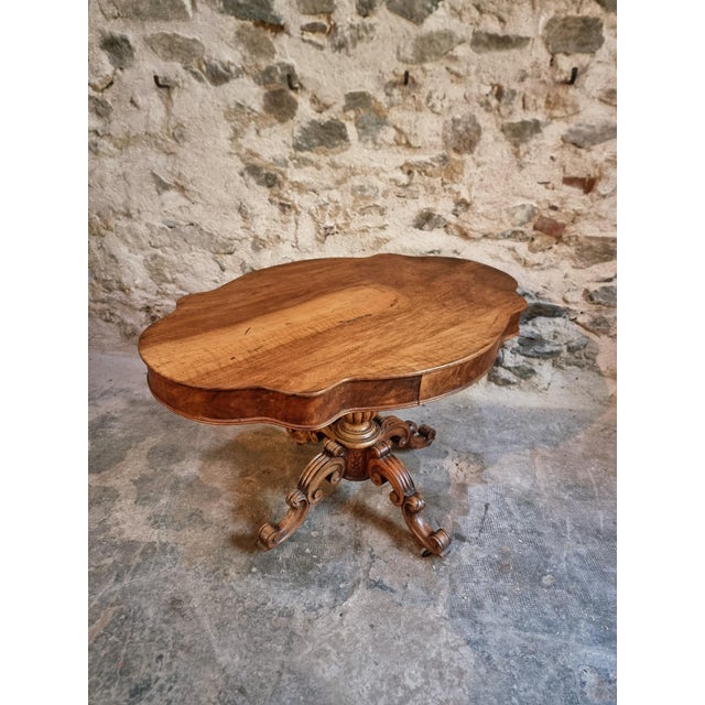 Antique French Walnut Violin Table / Centre Table with Drawer, C. 18801900, 1890s For Sale - Image 18 of 18