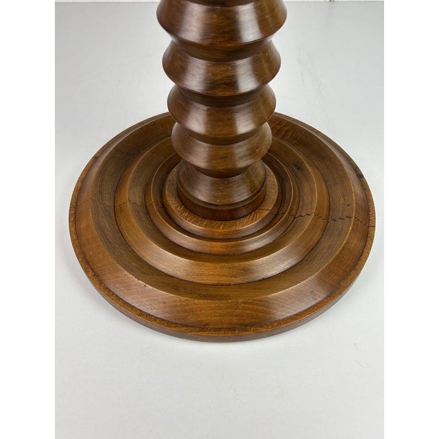 Brown Mid-Century Brutalist French Wood Turned Winepress Side Table in the Style of Charles Dudouyt, 1950s For Sale - Image 8 of 13