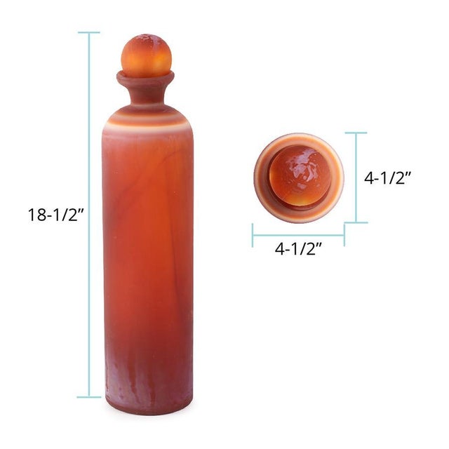Glass Mercer Glass Capped Bottle in Tangerine- Tall For Sale - Image 7 of 9