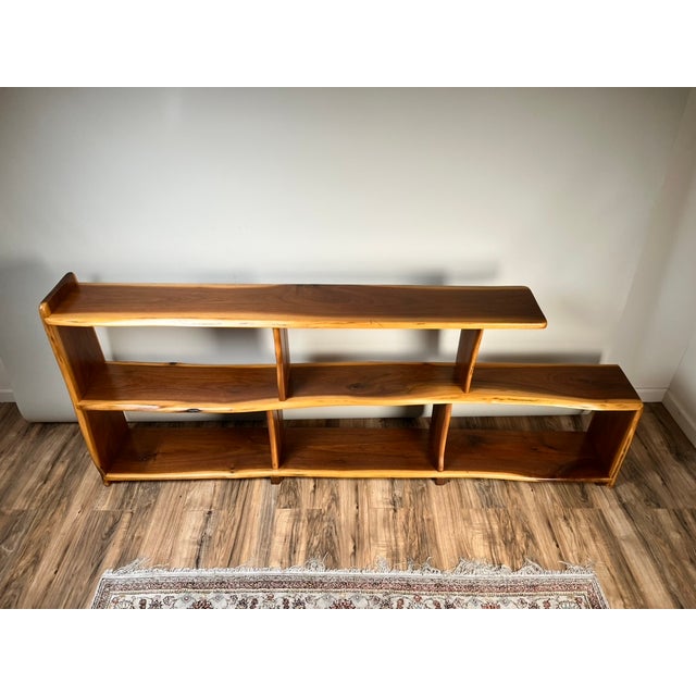 Vintage Mid-Century Modern Style Live Edge Walnut Bookshelf For Sale - Image 4 of 10
