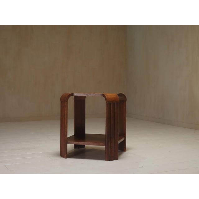 Brown Art Deco Side Table, 1930s For Sale - Image 8 of 11