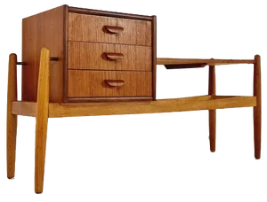 Danish Teak and Oak Telefon Table in the style of Arne Wahl Iversen, 1960s