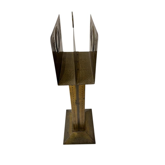 Vienna Secession Patinated Brass Magazine Rack, 1900s For Sale - Image 9 of 10