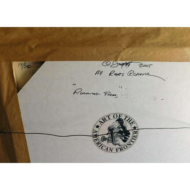 Contemporary John Demott "Running Free" Giclee on Canvas Hand Signed Custom Framed Horses For Sale - Image 3 of 6