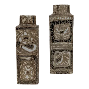 Set of 2 Baca Faience Vases by Nils Thorsson for Royal Copenhagen, Denmark, 1970s