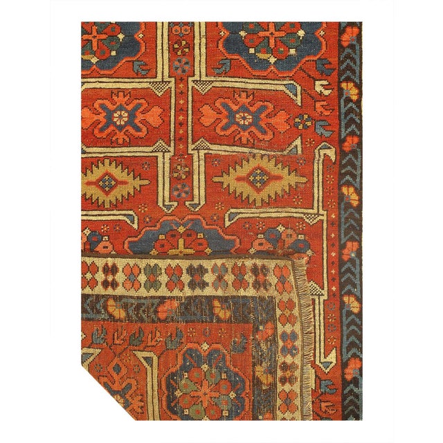 Traditional Fine Antique Caucasian Kazak 3'3"x 4'7" For Sale - Image 3 of 3