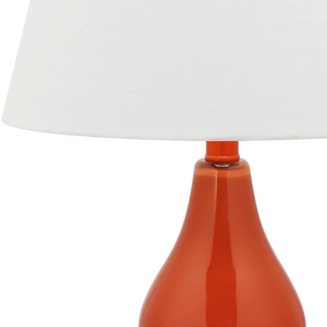 Modern 26 Inch H Double Gourd Table Lamp in Blood Orange - a Pair For Sale - Image 3 of 8