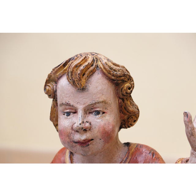 Red Antique Indo-Portuguese Jesus Christ Child, 17th Century For Sale - Image 8 of 18