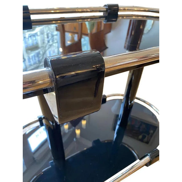 Black Art Deco Bar Cart in Black For Sale - Image 8 of 12