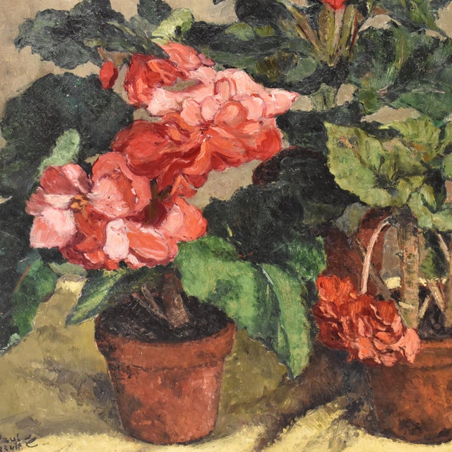 Guinegault Jean Paul, Vase of Spring Flowers, 20th Century, Oil Painting on Canvas, Framed For Sale - Image 7 of 11
