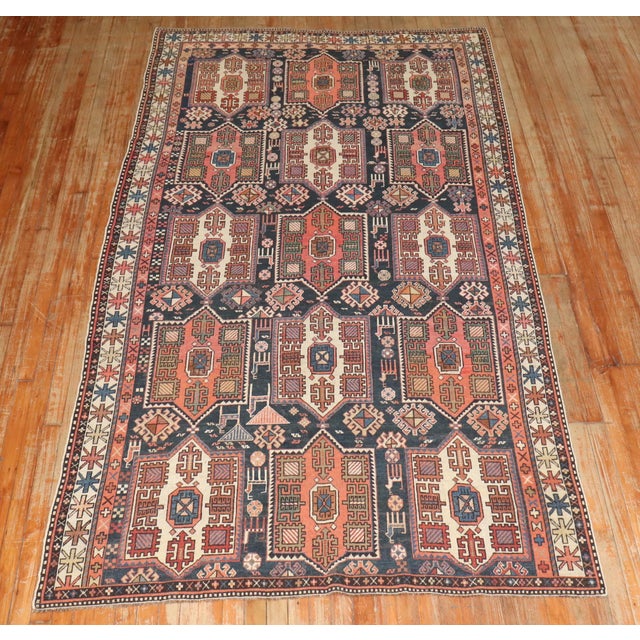 Large Antique Zabihi Collection Caucasian Tribal Rug For Sale In New York - Image 6 of 12