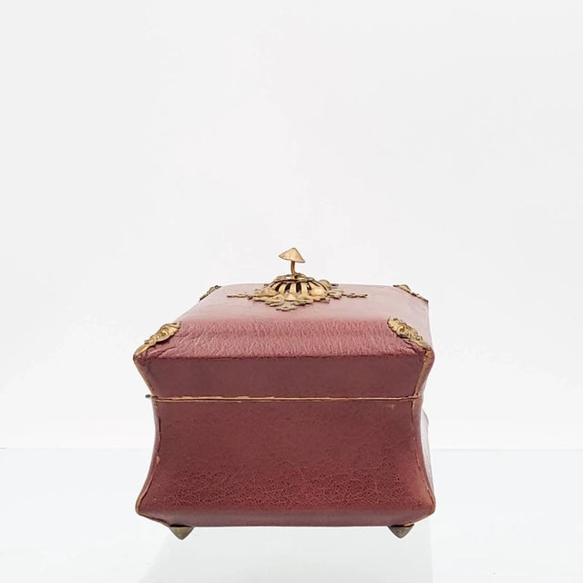 19th Century Circa 1830 Leather and Gilt Tea Caddy, England For Sale - Image 5 of 10