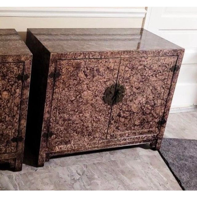 1970s Henredon Mid Century Faux Tortoise Shell Chests a Pair For Sale In Pittsburgh - Image 6 of 7