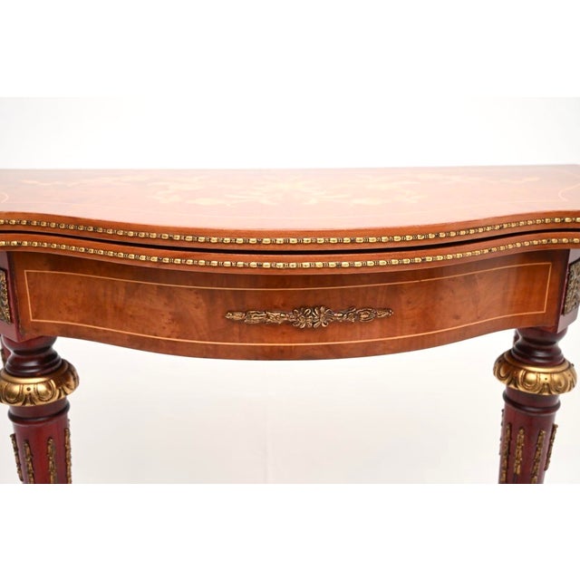 Antique French Inlaid Console Table, 1950 For Sale - Image 9 of 11