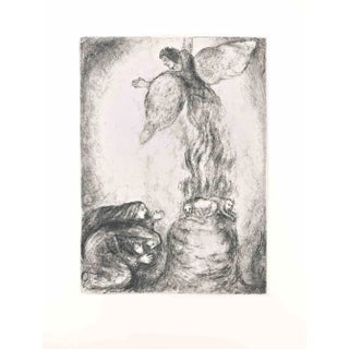 Marc Chagall, Manoah and his Wife, Offering a Sacrifice\., Etching, 1956 For Sale