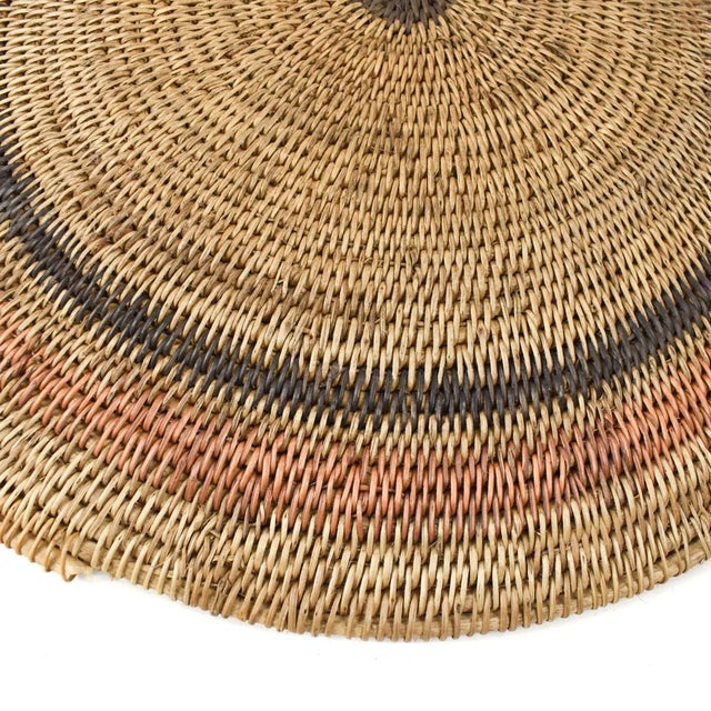 Textile Early 20th Century Makenge Flat Wedding Basket Zambia 17 Inch For Sale - Image 7 of 7
