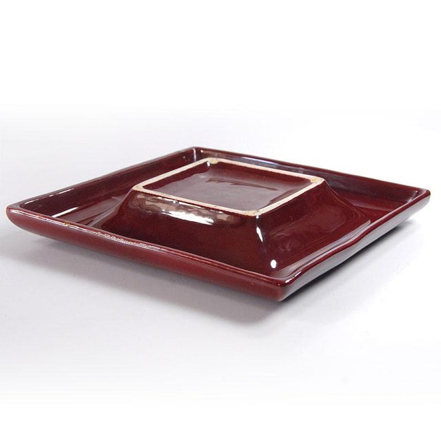Maroon Italian Burgundy Glazed Ceramic Dish from Italica Ars, 1970s For Sale - Image 8 of 10