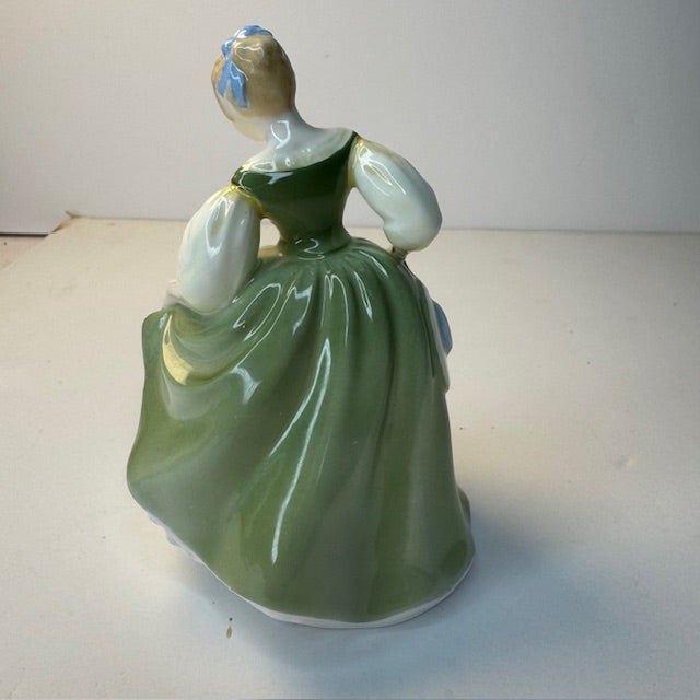 Vintage Royal Doulton “Fair Maiden” Bone China Figurine, England, 1966 For Sale - Image 9 of 12