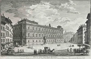 After Giuseppe Vasi, Palazzo della Cancelleria Apostolica, Etching, 18th Century