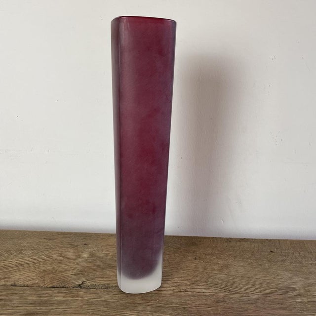 Large designer vase, 47cm high, made of satin-finished Murano glass and signed "Nason e Moretti" with a pointed tool under...