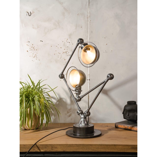 Vintage French Industrial Table Lamp by Jean Louis Domecq, 1950s For Sale - Image 10 of 17