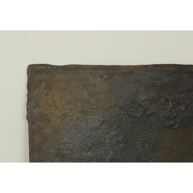 Mid 20th Century Vintage Cast Iron Fireback For Sale - Image 5 of 12