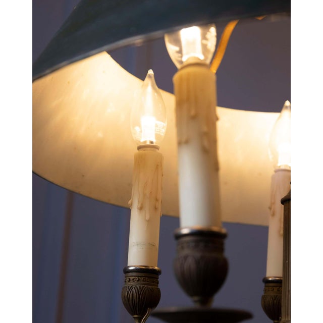 19th-Century French Bouillotte Chandelier in Tole and Bronze For Sale In Atlanta - Image 6 of 9