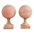 Pair of Tuscan Terracotta Garden Sphere Finials on Pedestals For Sale