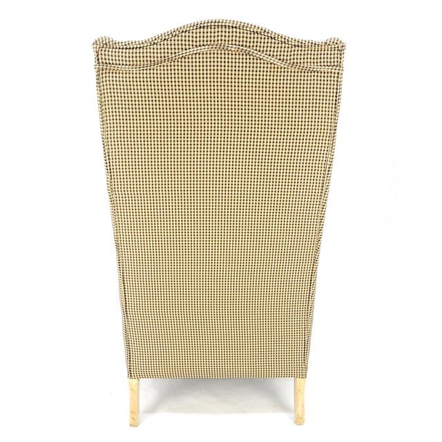 French Provincial 1970s Tall Back French Provincial Cabriole Legs White Wash Finish Legs Wing ArmChair For Sale - Image 3 of 8