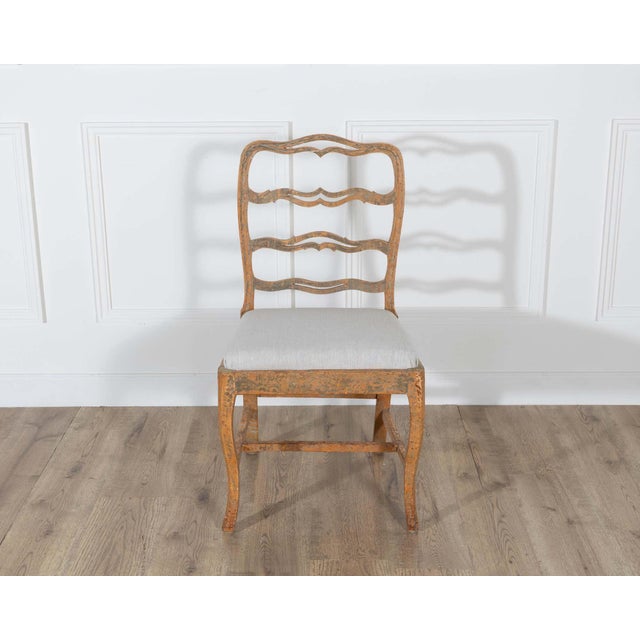 A pair of slender Gustavian chairs with smiling details Circa 1780 For Sale - Image 10 of 14