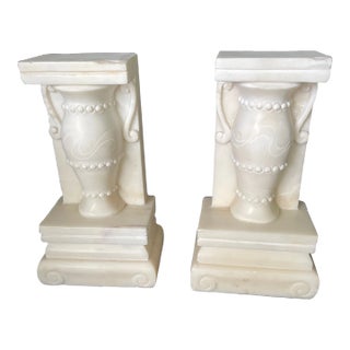 Mid 19th Century Pair of Neo-Grec Marble Urn Architectural Accents For Sale