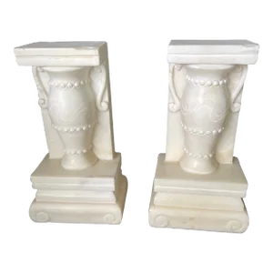 Mid 19th Century Pair of Neo-Grec Marble Urn Architectural Accents