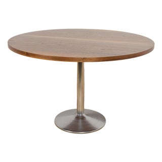 Mid-Century Round Walnut Dining Table, Denmark, 1970s For Sale